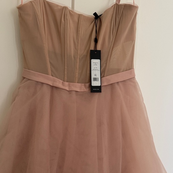 BCBG Pink Layered Midi Dress - Picture 3 of 4